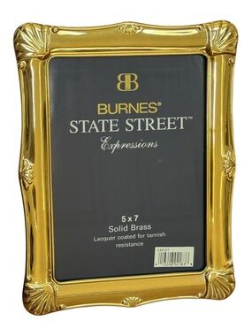 Burnes State Street Expressions Vintage Brass 5x7 Tabletop Photo Picture Frame.
